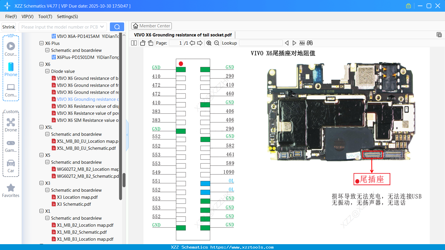 VIVO X6 Grounding Resistance Of Tail Socket